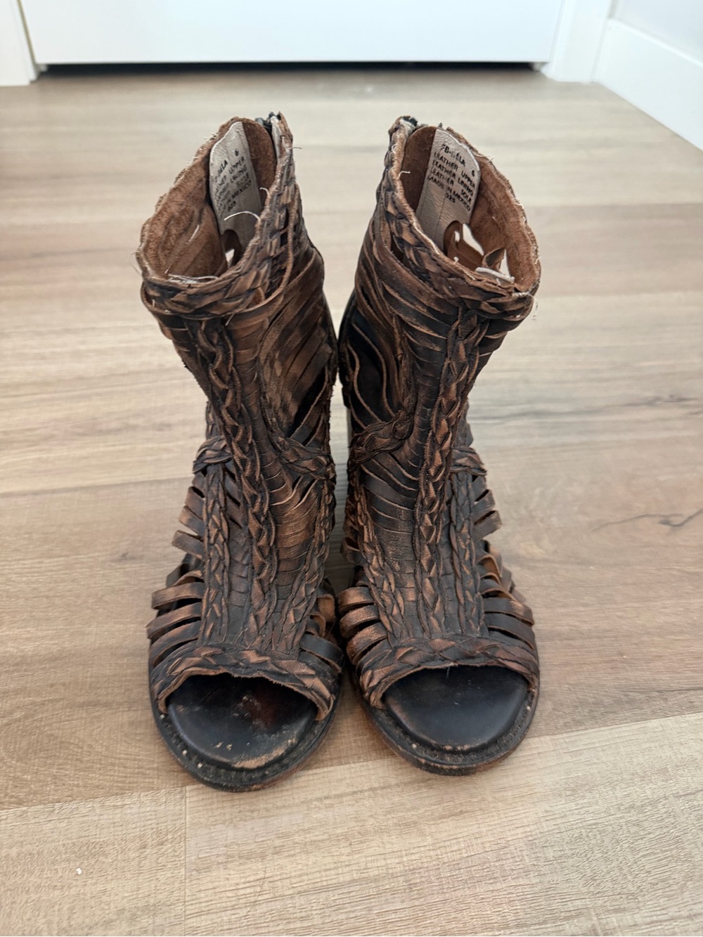 Freebird by Steven Brown Braided Open-Toe Ankle Booties